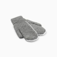 Варежки вязаные женские MINAKU, серые, размер 22 см