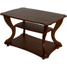 Стол на колесах журнальный с полкой Калифорния Маэстро СЖ-02 орех (прямоугольная столешница, 4 ножки)