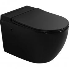 Унитаз подвесной ABBER Bequem черный матовый, с импульсным смывом AC1108PMB