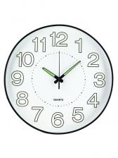 Часы настенные интерьерные «Классика», плавный ход, светящиеся, d=35 см