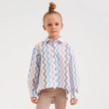 Рубашка для девочки MINAKU: Cotton Collection, белая, рост 122 см