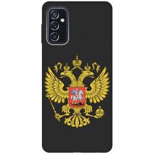 Матовый Soft Touch силиконовый чехол на Samsung Galaxy M52 5G, Самсунг М52 с 3D принтом "Patriot" черный