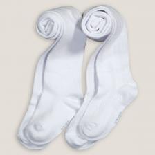 Комплект из двух колготок однотонных одни из которых из трикотажа пуантель 19/22 белый