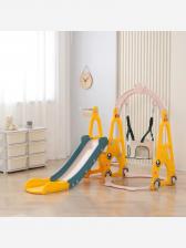 Горка с качелями UNIX Kids Funny Car (138 cm) Yellow, Желтый