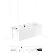 Прямоугольная ванна Evan производится в классических размерах 17075, 18080 см и в увеличенных XL-размерах: 19090 и 20090 см. Просторная купель, удобные пологие спинки и смещенный в центр ванны слив позволяют максимально комфортно расположиться и принимать водные процедуры вдвоем. Армированные стенки и дно ванны способны выдержать значительную нагрузку, что подтверждено в ходе многочисленных испытаний. Основа ванн из литьевого акрила — жесткий 4 мм лист полиметилметакрилата (ПММА), который помещают в вакуум-формовочное оборудование и под большим давлением заполняют матрицу будущей ванны. Для максимальной прочности конструкции по всему основанию купели закладывается усиленная плита ДСтП, а внешняя сторона покрывается смесью полимера с отвердителем и ровингом. После отверждения в ванне высверливают отверстия для слива-перелива. Сифон-автомат Useful Extras от Wellsee изготовлен из полипропилена высокой термической стойкости и прочности, неуязвим к воздействию агрессивных химических средств. Самоочищающаяся форма и изгибы сифона препятствуют скоплению грязи внутри обвязки и поддерживают высокую пропускную способность — 50 л/мин. Конструкция ванны предполагает установку на поперечные ножки или усиленный металлический каркас с максимальной нагрузкой до 500 кг и предусматривает дополнительную фиксацию к стене. Наличие регулировок на каждой ножке и распорках обеспечивает удобство установки на различных поверхностях.