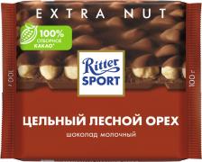 Шоколад Ritter Sport Молочный Цельный лесной орех 100г