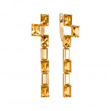 Золотые серьги с цитринами