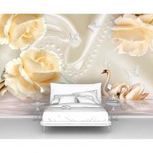 Фотообои 3d ООО Первое ателье "Крупные кремовые розы с лебедями" (абстракции; цветы; 300x200 см) pw96292-3 - это моющиеся флизелиновые обои. Преимуществом является приятная текстура материала, слегка шероховатая, напоминающая кварцевый песок, она дорого выглядит в интерьере, но при этом не перетягивает на себя внимание от изображения. Обои прочные, плотные - 210 гр/м2, поэтому не рвутся при поклейке. Напечатаны экологичными латексными красками без запаха, имеющими европейские сертификаты, на материале, предназначенном специально для выпуска интерьерных фотообоев. Фотообои легко клеить самому, важно, что клей наносится сразу на стену. Фотообои на стене устойчивы к выгоранию от солнечных лучей. Винил горячего тиснения делает обои износостойкими, устойчивыми к механическим повреждениям и способствует яркости и естественности в цветопередаче. Рисунок позволяет сделать интерьер уютным, стильным и с 3д эффектом.