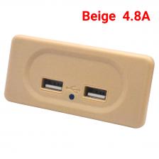 3.1A 4.8A Dual USB Автомобильное зарядное устройство Розетка 12 В 24 В для мотоцикла Авто Грузовик ATV Лодка RV Автобус Адаптер питания Розетка Светодиодный светильник