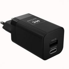 Сетевое зарядное устройство USB/USB Type-C 3.0A PD 20W+QC3.0 Black (NC85)