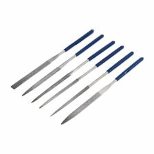 Набор надфилей алмазных ТУНДРА, обрезиненные рукоятки, 70x160x4 мм, 6 шт.