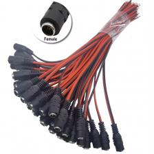 22AWG 5,5x2,1 мм кабель питания постоянного тока «папа + гнездо» для камеры видеонаблюдения, адаптер питания, длина 24 см
