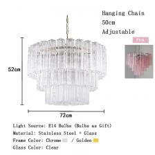 Итальянский дизайнер, винтажные текстурированные стеклянные потолочные люстры, прозрачные розовые украшения для дома, подвесные светильники для гостиной, блеск