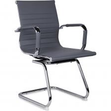 Кресло посетителя на металлическом хромированном каркасе Подлокотники хромированные с накладками из экокожи Обивка: экокожа Цвет: серый Максимальная нагрузка 120 кг