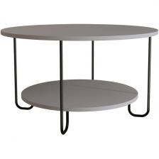 Стол журнальный с полкой CORRO COFFEE TABLE (Бежевый) LEVE (круглая столешница)