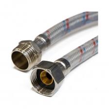 Гибкая подводка PROFLINE LUXE в стальной оплетке с ПВХ покрытием. Длина: 300 см. Рабочее давление: 20 бар. Максимальная температура: 100°С. Пропускная способность: 33 л/мин при давлении 3 атм. Шланг: EPDM (вулканизированная резина). Внутренний диаметр шланга: 8 мм. Наружный диаметр шланга: 12 мм. Оплетка: нить из нержавеющей стали AISI-304. Толщина нити оплётки: плотность 0,16 мм. Количество нитей оплётки: 8. Гильза обжимная: нержавеющая сталь AISI-304. Прокладка: EPDM (вулканизированная резина). Ниппель: латунь. Гайка, штуцер: никелированная латунь. Дополнительное полимерное покрытие защищает от негативного воздействия внешней среды, препятствует образованию конденсата. Подводка применяется для подключения сантехнического оборудования в водоснабжении и отоплении к системе водопровода с периодическим потоком воды