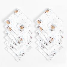 Набор носовых платков Крошка Я «Овечка» 21x21 см-12 шт., 100% хлопок