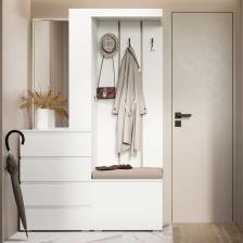 Прихожая «Клик Мебель. Крона», с зеркалом, 1260x350x1980 мм, цвет белый