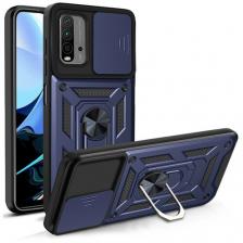 Чехол противоударный для Xiaomi Redmi 9T / Редми 9Т с защитой камеры armors (Темно-синий)