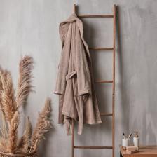 Халат махровый женский SL HOME: Basic «Саббиа», размер L, хлопок 100%, коричневый