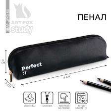 Пенал школьный из искусственной кожи Perfect, 19x6 см