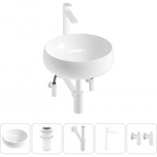 Все составляющие набора проходят деликатные апгрейды для достижения абсолютной гигиены, надежности монтажных элементов и максимального удобства в пользовании. В процессе обжига керамики при температуре 1250° С образуется плотная трехслойная фарфоровая структура, которая придает прочность и обеспечивает белизну как внутренней, так и внешней поверхности умывальника. Антибактериальное грязеотталкивающее покрытие керамики Lavinia Boho препятствует образованию налета и размножению патогенных бактерий. Для регулярной уборки раковины достаточно использования теплой воды и мягкой салфетки. Конструкция всех элементов набора идеально сочетается. Интуитивно понятный монтаж позволяет за считанные минуты осуществить сборку и подключение всех элементов набора, не прибегая к помощи профессионалов, и наслаждаться полученным результатом каждый день. Четко отлаженная система отгрузки позволяет каждому покупателю получить сантехнику в отличном состоянии со всеми гарантийными документами на покупку. Перед погрузкой каждое изделие из комплекта проходит детальный визуальный осмотр для предупреждения возможных царапин и повреждений. Комплект поставляется в единой коробке, в которой размещены все элементы набора в дополнительных индивидуальных упаковках, что гарантирует наличие всех позиций и их сохранность.