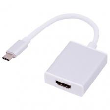 Переходник адаптер конвертер Type C (M) - HDMI (F) GSMIN B97 (4K, USB 3.1, 0.1 м) (Серебристый)