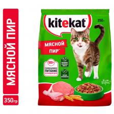 Сухой корм для кошек Kitekat Мясной пир 350гс доставкой!