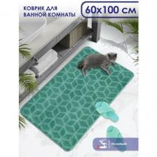 Коврик для ванной и туалета РР 60*100 002 мятный 72