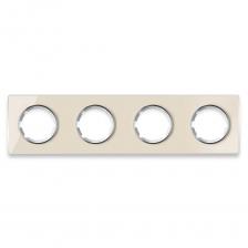 Рамка стеклянная OneKeyElectro, серия Garda, горизонтальная, 4 поста Бежевый
