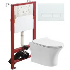 Подвесной безободковый унитаз с инсталляцией и кнопкой смыва от немецкого бренда Orange - функциональное и эргономичное решение. Материал унитаза санфарфор отличается беспористой структурой, высокой прочностью и стойкостью к появлению пятен, что позволит сохранить первоначальный вид изделия на долгие годы использования. Обтекаемая форма корпуса не позволяет скапливаться пыли. Мощный смыв воронка-водоворот - подарит комфорт при эксплуатации. Безободковая модель - отсутствие недоступных областей для уборки обеспечит простой уход и отсутствие посторонних запахов. В комплекте быстросъемная крышка-сиденье с функцией плавного закрывания Soft-close, сиденье изготовлено из прочного материала - дюропласта, петли крышки-сиденья из нержавеющей стали. Скрытая система монтажа, цвет глянцевый белый. Инсталляция обеспечит минимальный уровень шума и максимальный уровень комфорта при эксплуатации. В комплект входят все необходимые крепления. Максимально допустимая нагрузка 400 кг. Объем смыва 3 и 6 литра позволяет экономить воду, снижая ее расход. Ширина рамы - 500 мм, глубина - 145/165 мм, высота - 1125/1325 мм. Материал - сталь. Кнопка смыва с механическим управлением отличается современным дизайном и гармонично дополнит интерьер. Выполнена в цвете глянцевый белый. Форма кнопок - прямоугольная, материал - пластик. 