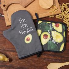 Набор кухонный «Avocado» варежка-прихватка 20x28 см, прихватка 19x19 см,100% хл