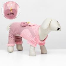 Комбинезон Love, размер XL (ДС 40 см, ОГ 50 см, ОШ 40 см), розовый