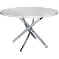 Кухонный стол Garda Decor 30F-STOL/OB-9571 (Хром/Белый) (круглая столешница, 4 ножки)