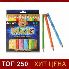 Карандаши 13 цветов 5.6 мм Koh-I-Noor Magic 3408, с многоцветным грифелем, корпус МИКС, L=175 мм