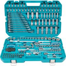 Комбинированный набор TOTAL THKTHP22166 включает в себя 216 предметов, что делает его универсальным  для различных задач. В набор входят шестигранные головки. Это позволяет использовать набор для работы с различными крепежными элементами. Наличие бит PZ, T, PH, SL и H расширяет функциональность набора, обеспечивая возможность работы с различными типами винтов. Трещотка и Т-образный вороток облегчают процесс закручивания и откручивания, а комбинированные ключи добавляют универсальности. Все элементы удобно размещены в пластиковом кейсе, что обеспечивает их сохранность и удобство транспортировки.