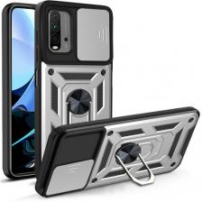Чехол противоударный для Xiaomi Redmi 9T / Редми 9Т с защитой камеры armors (Серебристый)