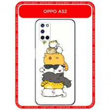 Чехол на Oppo A52 / Оппо А52 с принтом Бутерброд из котиков
