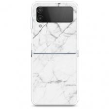 Чехол на Samsung Galaxy Z Flip 4 / Самсунг Галакси Зет Флип 4 с принтом Светлый мрамор