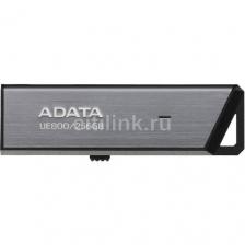 Флешка USB (Type-C) A-Data UE800 256ГБ, USB3.2, серебристый [aeli-ue800-256g-csg]