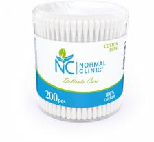 Ватные палочки в круглой пластиковой упаковке "Delicate Care" Normal Clinic, 200 шт