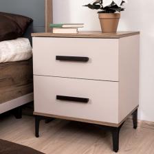 Тумба прикроватная «Кара 2», 500x400x593 мм, цвет дуб табачный craft/велюр