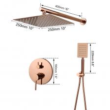 Смеситель для душа KEMAIDI, однотонный латунный, розовое золото, водопад, квадратная головка, набор для ванной комнаты, кран для душа