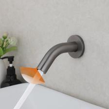 Автоматический сенсорный смеситель KEMAIDI темно-серого цвета, смесители для раковины в ванной комнате, Твердый латунный смеситель горячей и холодной воды Tap, настенный монтаж