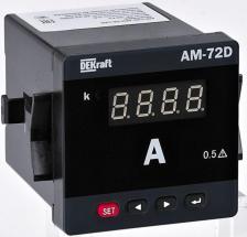 Амперметр DEKraft 50308DEK цифровой 72x72мм трехфазный, вход 5А, LED-дисплей АМ-72D