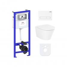 Комплект: инсталляция с унитазом Lavinia Boho Biore Compacto Rimless 6 в 1 77040085 - комплексное предложение по специальной цене, включающее все необходимое для установки и комфортного использования подвесной керамики. Чаша унитаза крепится на инсталляционную систему, далее на стену монтируется клавиша смыва для подачи воды. Подвесной унитаз, как правило, находится над полом на высоте около 100 мм, что облегчает уборку и обеспечивает доступ для свободного мытья пола под чашей. Санитарный фарфор Lavinia Boho имеет более твердую и гладкую поверхность, нежели сантехнический фаянс. Благодаря современному оборудованию и обжигу керамики при температуре 1250 &deg;С образуется беспористая многослойная глазурь, которая отличается низким коэффициентом водопоглощения и меньше впитывает грязь и запахи. Сиденье с крышкой изготовлено из прочного дюропласта с петлями из нержавеющей стали и имеет идеальное сочетание глянцевого цвета с керамикой. Широкая конструкция сиденья обеспечивает повышенный комфорт благодаря эргономичной форме и обработке поверхности специальным составом, который снижает дискомфорт при контакте с холодной поверхностью сиденья. Благодаря встроенным в петли амортизаторам сиденье с крышкой опускаются медленно, закрываются мягко и бесшумно. С помощью инновационных гаек-эксцентриков положение сиденья можно легко регулировать.