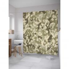 Штора-занавеска для ванной Штора (занавеска) для ванной JoyArty "Незаметный камуфляж" из сатена, 180х200 см с крючками, sc_34634
