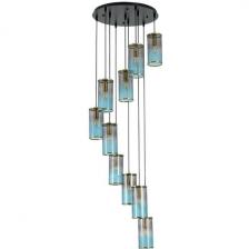 Люстра полвесная каскадная Lumion Murano 8401/10 черный/античная бронза/серо-синий, металл/стекло E14 10*40W 220V