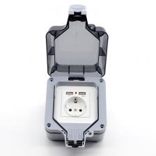 Новая наружная Водонепроницаемая настенная розетка USB, стандарт ЕС, немецкий стиль, 250 В, 16 А, специальный разъем питания