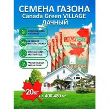 Газонная трава семена Канада Грин Дачный Village 20 кг/ мятлик, райграс, овсяница семена для газона